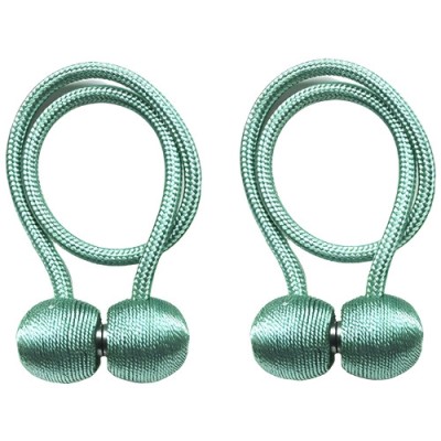 Set pentru prindere perdele si draperii, format din 2 magneti decorativi, tip snur - Verde foto