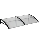 Outsunny Copertină Modernă din Policarbonat și Auminiu, pentru Balcoane, Ferestre și Uși, 200x96x27 cm, Transparent | Aosom Romania