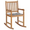 Scaun Balansoar vidaXL, Lemn Tec, Pernă Gri Carouri, Interior/Exterior, 58x92.5x106 cm, Relaxare Maximă, Durabil