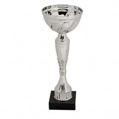 Cupa cu suport din marmura, Argintie, 23 cm, ATU-085802