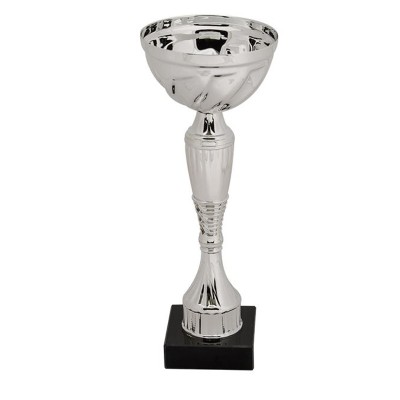 Cupa cu suport din marmura, Argintie, 23 cm, ATU-085802 foto