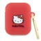 Husa pentru Apple AirPods 1 / AirPods 2 - Hello Kitty Silicone 3D Kitty Head (HKA23DKHSF) - Red