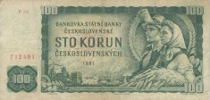 CEHOSLOVACIA 100 korun 1961 VF!!!