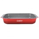 Tava ceramica cuptor aluminiu turnat 39.5x26x6.3cm rosu Heinner DNC57164