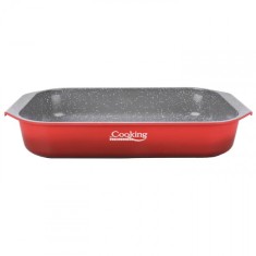 Tava ceramica cuptor aluminiu turnat 39.5x26x6.3cm rosu Heinner DNC57164