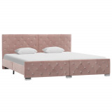 Cadru de pat, roz, 180 x 200 cm, catifea GartenMobel Dekor, vidaXL