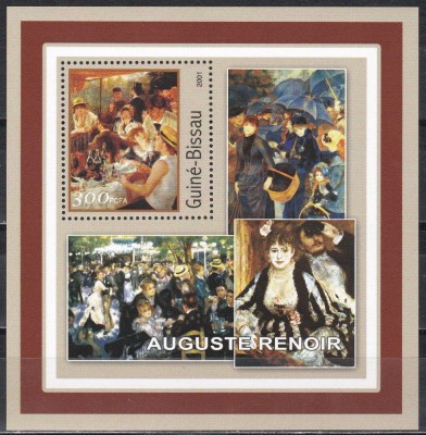 Guineea Bissau 2001 - Picturi de Renoir, Colita, MNH foto