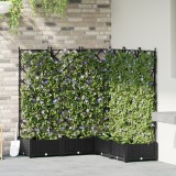 vidaXL Ghiveci Gradina cu Trellis, 120x120x125.5 cm, Negru, Plastic, Interior/Exterior, 5 Buc