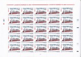 TREN,LOCOMOTIVE CU ABUR,MINICOALA 25 TIMBRE,2002 MNH ** ROMANIA.