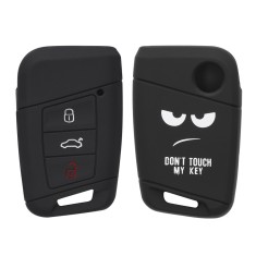 Husa Cheie Auto pentru VW - 3 Butoane - Keyless Go, Silicon, Negru, 44706.01