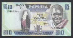 A3036 Zambia 10 kwacha ND 1980 1988 UNC foto