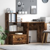 vidaXL Dulap cu sertare Stejar afumat MDF cu furnir Dulap cu sertare