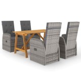 Cumpara ieftin Set de masa pentru gradina, 5 piese, gri