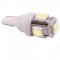 Set 2 bucati Bec LED auto T10 5 SMD pentru placa numar inmatriculare