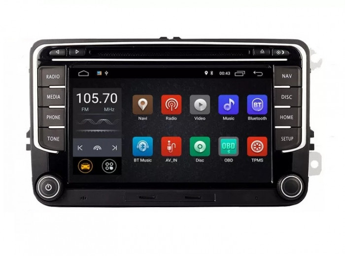 Navigatie Auto Multimedia cu GPS VW Golf 5 6 Passat B6 B7 CC Eos Tiguan Touran Jetta Polo Sharan Amarok Caddy, 4 GB RAM + 64 GB ROM, Slot Sim 4G pentr