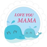 Cumpara ieftin Sticker decorativ, Love you mama, Albastru, 60 cm, 7417ST-5, Oem