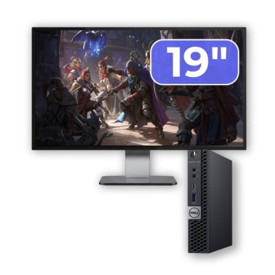 Pachet Calculator Second Hand DELL OptiPlex 5060 Mini PC, Intel Core i5-8500T 2.10-3.50GHz, 16GB DDR4, 512GB SSD + Monitor 19&amp;amp;quot; NewTechnology Medi foto