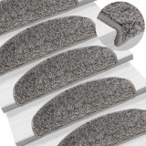 vidaXL Covorașe pentru scări, 10 buc., 65x21x4 cm, gri, semirotunde, mari 149799