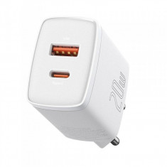 Incarcator retea Baseus CCXJ-B02, Quick Charge 20W, USB Tip C si USB Tip A, Alb