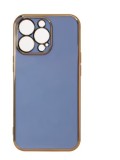 Husa Lighting Color Samsung Galaxy A12 5G gold frame gel cover albastra