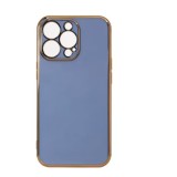Husa Lighting Color Samsung Galaxy A12 5G gold frame gel cover albastra