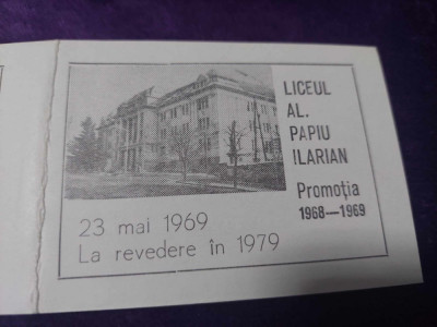 Liceul AL.PAPIU ILARIAN Promotia 1968-1969,23 mai 1969.LA REVEDERE 1979,Clasa 12 foto