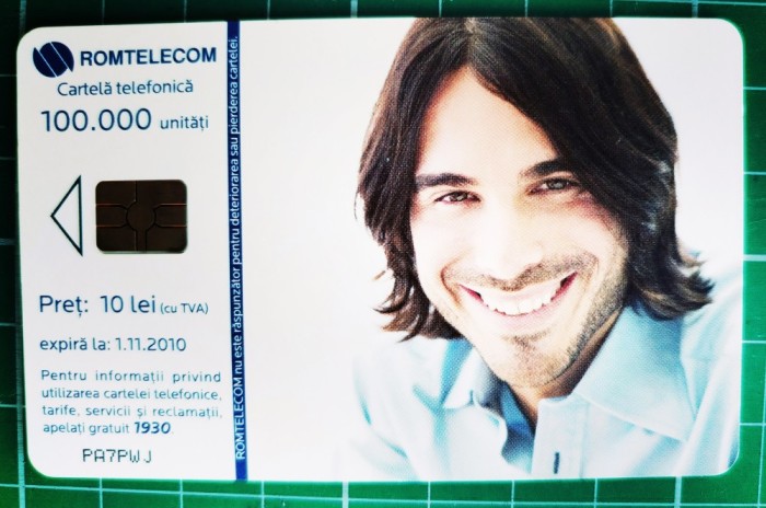 Cartela telefonica Romtelecom 10 lei Convorbiri placute ! PA7PWJ 100.000 unitati expira 01.11.2010 Bule albastre barbat zambet Jocker style