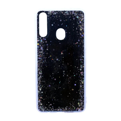 Husa Cover Silicon Brilliant Glitter pentru Samsung Galaxy A20s Negru foto