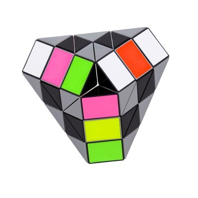 Jucarie Cub Puzzle forma Triunghi, Multicolor, ATU-089280 foto