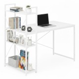 Birou 120x60 cm cu 3 rafturi Alb