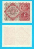 Austria (p#74) 2 Kronen 1922 aUNC 'Banca Austro-Ungara'; (ROG CITITI DETALIILE!)