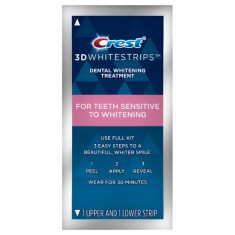 Benzi Crest 3D Sensitive, 1 plic, 6% concentratie, albirea dintilor acasa