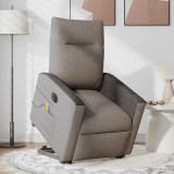 vidaXL Fotoliu electric masaj rabatabil cu ridicare, gri taupe, textil