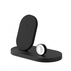 Dock incarcare wireless Belkin 2 in 1, pentru Iphone si Apple Watch, Negru foto