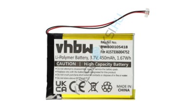 &amp;Icirc;nlocuire baterie VHBW MP3-Player pentru Samsung A157336004752 - 450 mAh 3,7 V Li-polimer foto