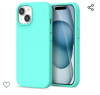 Husa silicon antisoc cu microfibra interior pentru Iphone 15 Plus Turcoaz, Turquoise
