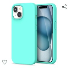 Husa silicon antisoc cu microfibra interior pentru Iphone 15 Plus Turcoaz