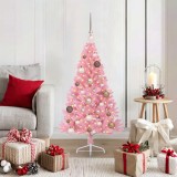 VidaXL Pom de Crăciun artificial pre-iluminat Roz 120 cm PVC 3397048