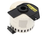 Etichetă Galbenă 62mm 30,48m Text Negru