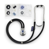 Cumpara ieftin Stetoscop Little Doctor LD Special, 2 tuburi, tub 72 cm, inel cauciucat, Negru/Argintiu