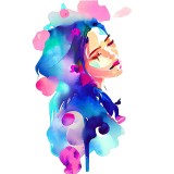 Cumpara ieftin Sticker decorativ, Woman, Mov, 90 cm, 8491ST, Oem