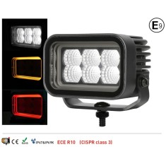 Proiector LED Halogen 42W - Alb, Lumina difuza cu lumina DRL galbena si rosie 12-24V