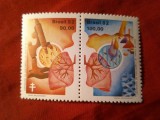Serie Brazilia 1982 - 100 Ani lupta contra TBC , 2 valori pereche