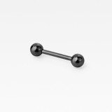 Piercing Limba Barbell Negru 1.6x16x5/5 Otel Chirurgical Bile - Bijuterie Corp, Tija Dreapta, Prindere Sigura