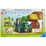 Puzzle tractor la ferma 15 piese, Ravensburger