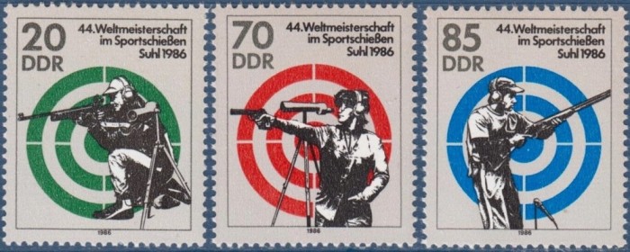 DDR 1986 - Tir sportiv, serie neuzata