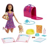 Set de joaca Barbie - Papusa Barbie Adoptia cateilor, Mattel