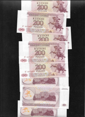 Transnistria 200 ruble 1993 unc pret pe bucata foto