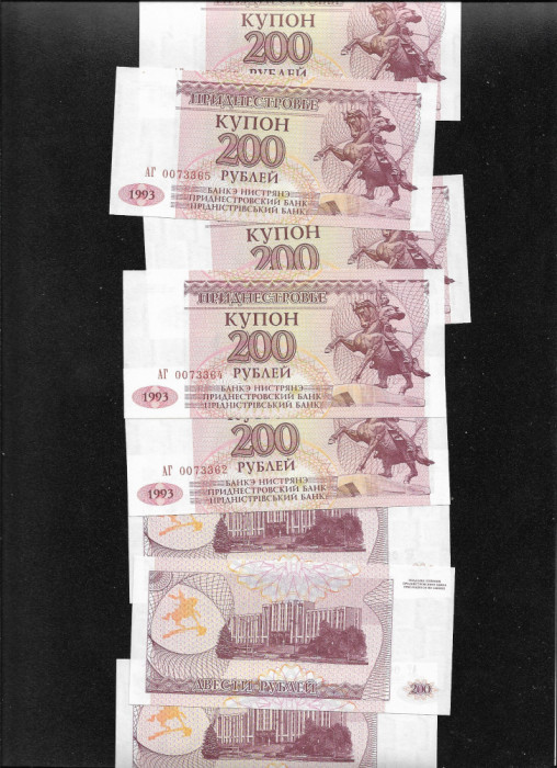 Transnistria 200 ruble 1993 unc pret pe bucata