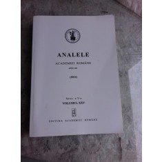ANALELE ACADEMIEI ROMANE, SERIA A V-A, VOLUMUL XXV